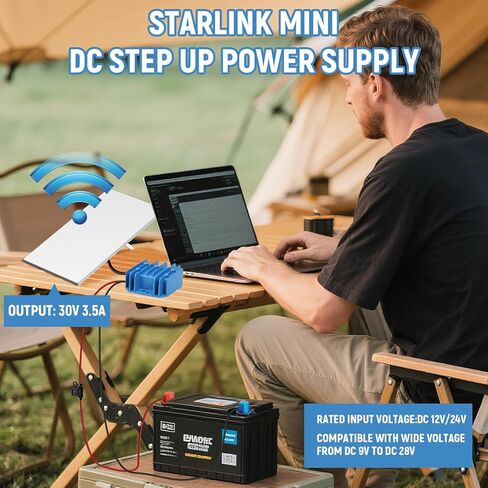 كابل طاقة Starlink Mini DC مع ولاعة سجائر 3m/9.8FT Starlink Mini شاحن سيارة 12V-24V DC محول إلى برميل DC Jack Starlink Mini Car Power Cord يعمل مع السيارات والشاحنات والحافلات والشاحنات والسفن in Kuwait