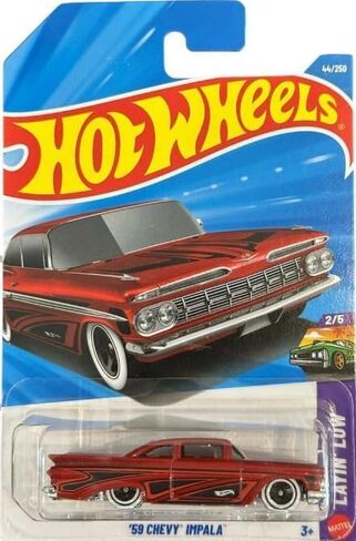 Hot Wheels '59 Chevy Impala [Red] Layin' Low 2/5, 44/250, 1:64 Scale Diecast Toy Vehicle in Saudi Arabia