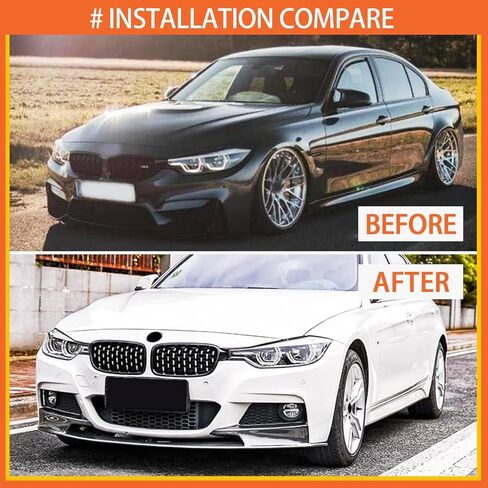 Front Lip Compatibility with 2012-2018 3 Series F30 320i 328d 330i 340i M Sport Front Bumper Chin Lip Spoiler Splitter ABS Carbon Fiber in Kuwait