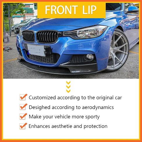 Front Lip Compatibility with 2012-2018 3 Series F30 320i 328d 330i 340i M Sport Front Bumper Chin Lip Spoiler Splitter ABS Carbon Fiber in Kuwait