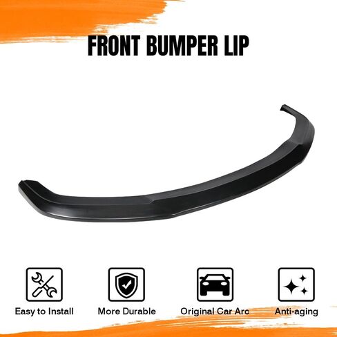 Front Bumper Lip Spoiler, Compatible with 2014-2015 Honda Civic Coupe (Not Fit Sedan), PU Black Ikon Style Add-on Front Splitter Air Dam Chin Protector in Saudi Arabia