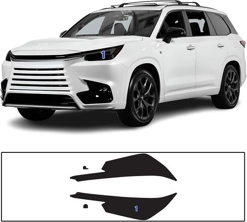 مجموعة تلوين المصابيح الأمامية الكاملة من BOGAR TECH DESIGNS متوافقة مع Lexus TX 2024-2026، دخان داكن in Saudi Arabia
