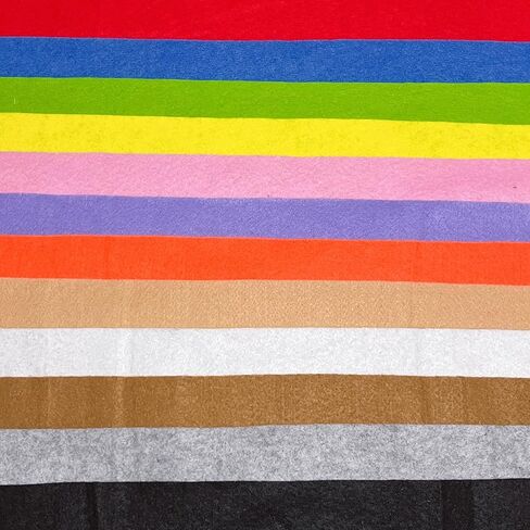 12 قطعة 8 × 35 بوصة 1.4 مم سميكة من نسيج اللباد الناعم 12 لونًا من اللباد لمربعات الخياطة اليدوية ذاتية الصنع خليط غير منسوج (بني) in Kuwait