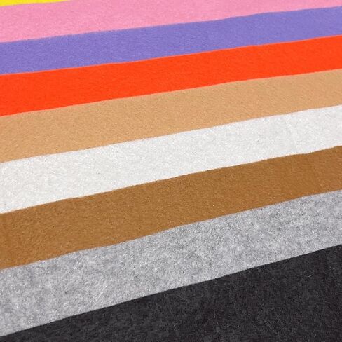 12 قطعة 8 × 35 بوصة 1.4 مم سميكة من نسيج اللباد الناعم 12 لونًا من اللباد لمربعات الخياطة اليدوية ذاتية الصنع خليط غير منسوج (بني) in Kuwait