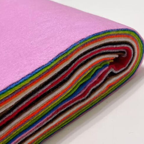 12 قطعة 8 × 35 بوصة 1.4 مم سميكة من نسيج اللباد الناعم 12 لونًا من اللباد لمربعات الخياطة اليدوية ذاتية الصنع خليط غير منسوج (بني) in Kuwait