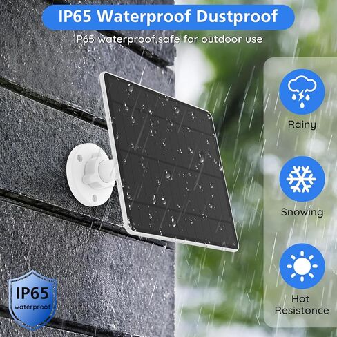 لوحة شمسية للكاميرا الحلقية، شاحن لوحة شمسية متوافق مع Ring Stick Up Cam/Pro، Spotlight Cam Plus/Pro، كابل IP65 مقاوم للماء قابل للتعديل 360 درجة، كابل 10FT 5 وات 6 فولت شحن سريع (الجيل الجديد) in Kuwait