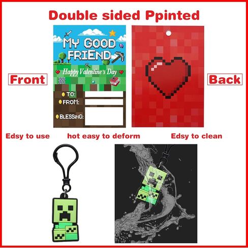 30 عبوة من بطاقات عيد الحب للأطفال مع سلاسل المفاتيح، بطاقات هدايا تبادل عيد الحب مع 30 لعبة سلسلة مفاتيح رائعة لهدايا الحفلات المدرسية في الفصل الدراسي، هدايا عيد الحب للأولاد والبنات in Kuwait