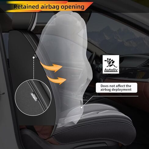 مجموعة كاملة من أغطية مقاعد Hyundai Elantra 2017-2024 2025 2026: أغطية مقاعد سيارة جلدية قابلة للتنفس (مجموعة كاملة من 5 مقاعد، أسود ورمادي) in Kuwait