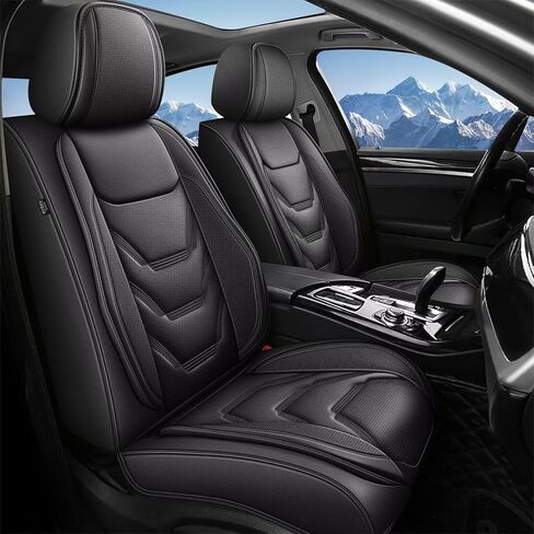 Full Set Seat Covers for Ford Bronco Sport 2021-2024 2025: Breathable Leather Car Seat Covers Cushion (5 Seat Full Set,Black) in Saudi Arabia
