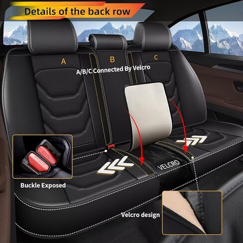Full Set Seat Covers for Ford Bronco Sport 2021-2024 2025: Breathable Leather Car Seat Covers Cushion (5 Seat Full Set,Black) in Saudi Arabia