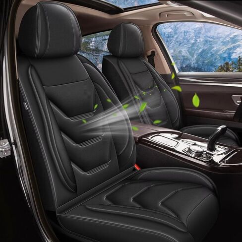 Full Set Seat Covers for Ford Bronco Sport 2021-2024 2025: Breathable Leather Car Seat Covers Cushion (5 Seat Full Set,Black) in Saudi Arabia