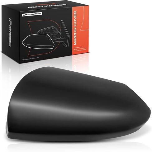 A-Premium Passenger Side Rearview Mirror Cover Cap - Compatible with Hyundai Elantra 2021 2022 2023 - Smooth Black, Without Turn Signal Hole in Saudi Arabia