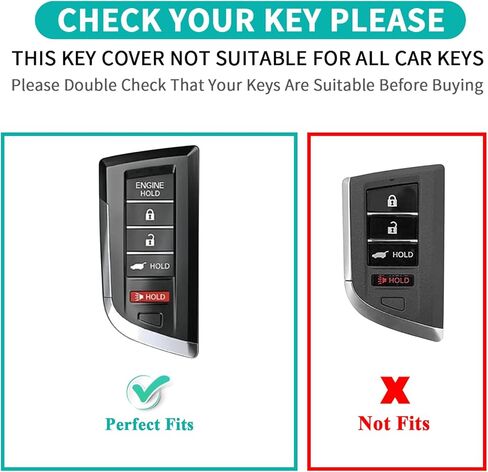for Acura Car Key Fob Cover with Keychain,Premium Transparent TPU Key Fob Full Protector Case Compatible with Acura 2022 2023 Integra MDX RDX TLX RLX ILX (Black, 5 Buttons) in Kuwait