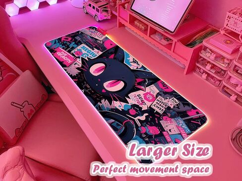 JMIYAV Pink RGB Gaming Mouse Pad 31.5x12 Inch PC XL Large Extended Glowing Led Light Up Desk Pad Non-Slip Rubber Base Computer Cute Mousepad Mat Desk Accessories Gaming Setup 104 in Saudi Arabia