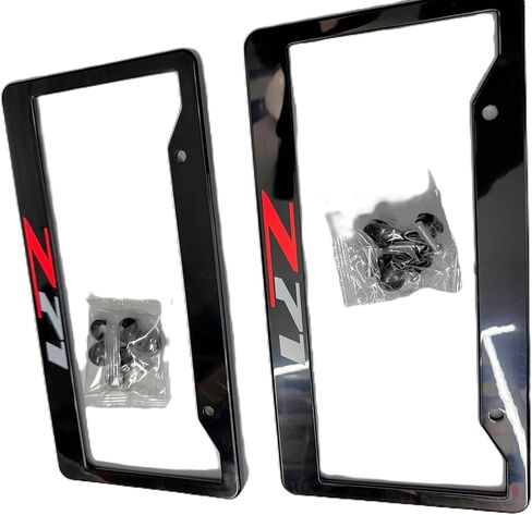 2PCS Black Z71 License Plate Frame Tag Cover Holder Mount for Chevy Silverado Sierra Tahoe in Saudi Arabia