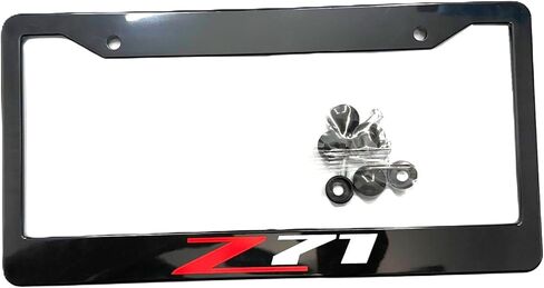 2PCS Black Z71 License Plate Frame Tag Cover Holder Mount for Chevy Silverado Sierra Tahoe in Saudi Arabia