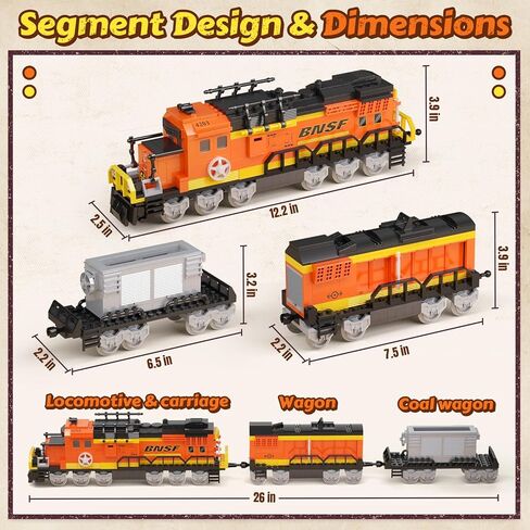 City Train Building Set, Stem Trains Building Toy for Boys Girls Ages 6-14, BNSF Freight Trains Model for Kids and Adult, Stem Locomotive Train Building Blocks, Christmas Birthday Gifts 635 PCS in Saudi Arabia