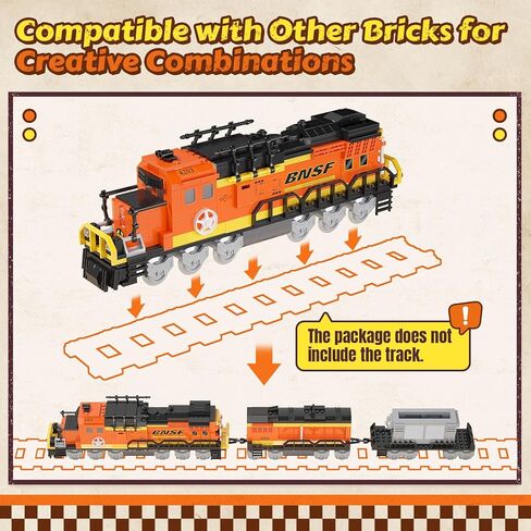 City Train Building Set, Stem Trains Building Toy for Boys Girls Ages 6-14, BNSF Freight Trains Model for Kids and Adult, Stem Locomotive Train Building Blocks, Christmas Birthday Gifts 635 PCS in Saudi Arabia