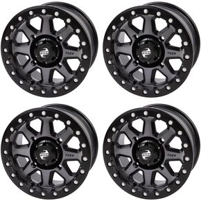 (4 Pack) 4/137 Tusk Uinta Beadlock Wheel 15x7 4.0 + 3.0 Gunmetal/Black For Can-Am Outlander 1000R 2012-2019,2025 in Saudi Arabia