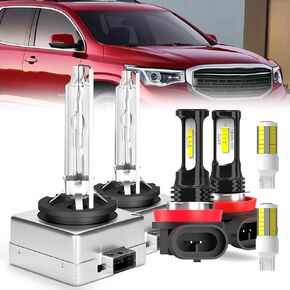 For GMC Acadia 2007-2012 light Bulbs, H7 High Beam + H11/h8/h9 Low Beam Turn signal Lights Combo,Pack of 8 in Kuwait