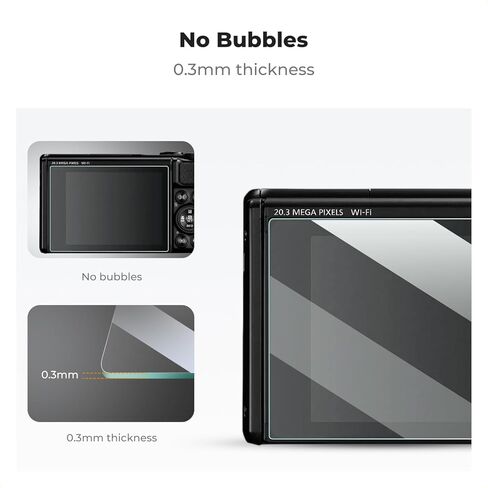 K&F Concept [3pcs Screen Protector for Canon EOS R6 II/R6/R7 Full-Frame Mirrorless Camera & Hot Shoe Cover, Ultra Clear Tempered Glass Screen Protector, Anti Scratch Bubble Free Ultra Resistant in Saudi Arabia