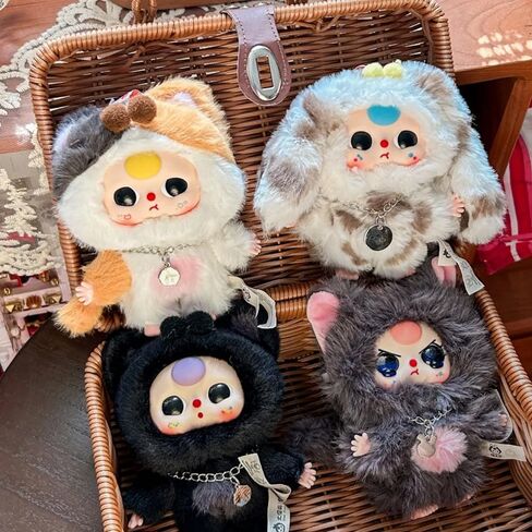 صندوق أعمى من القطيفة من سلسلة Baby Three Cat and Dog (1 من 10 أنماط محتملة) مجسمات لطيفة ألعاب قابلة للتجميع هدايا عيد الميلاد (قطعة واحدة - صندوق أعمى) in Kuwait