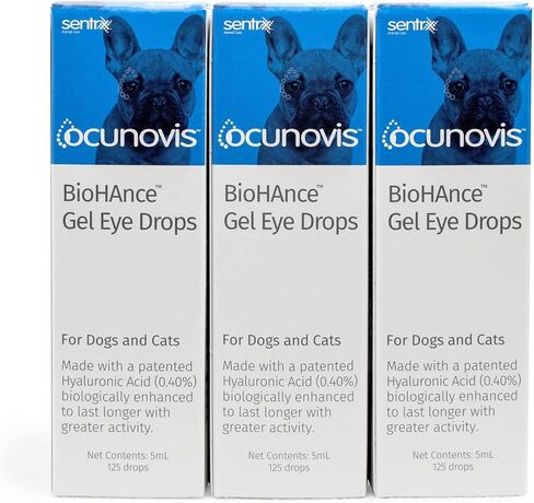 Sentrx Ocunovis Gel Eye Drops for Dogs & Cats, Eye Lube for Dogs Allergy Relief Lubricant, Dogs with Dry Eyes, Artificial Tears, 5 ml (3-Pack) in Saudi Arabia