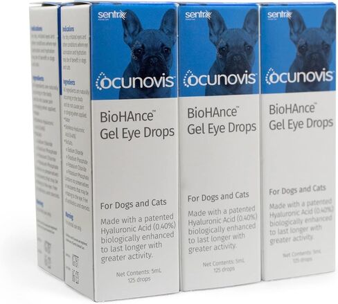 Sentrx Ocunovis Gel Eye Drops for Dogs & Cats, Eye Lube for Dogs Allergy Relief Lubricant, Dogs with Dry Eyes, Artificial Tears, 5 ml (3-Pack) in Saudi Arabia