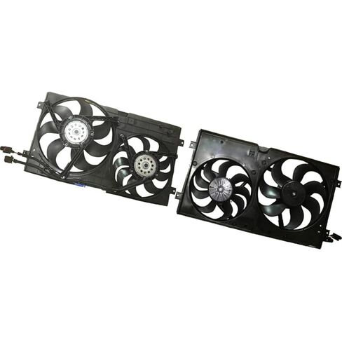 Dual Radiator and Condenser Fan Assembly for Volkswagen 1998 1999 2000 2001 2002 2003 2004 2005 2006 Replacement 1C0121207C, 1C0959455 1 PCS in Saudi Arabia