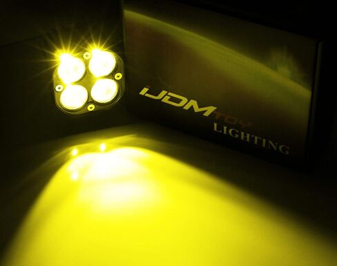 iJDMTOY Yellow Lens, Selective Yellow LED Ditch Light Kit Compatible with 2014-up Polaris RZR XP 1000, 15-up RZR 900, (2) 20W High Power LED Round Pods, Windshield A-Pillar Brackets & Wiring Relay in Saudi Arabia