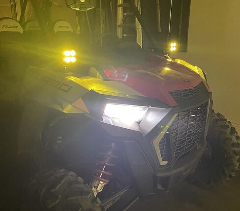 iJDMTOY Yellow Lens, Selective Yellow LED Ditch Light Kit Compatible with 2014-up Polaris RZR XP 1000, 15-up RZR 900, (2) 20W High Power LED Round Pods, Windshield A-Pillar Brackets & Wiring Relay in Saudi Arabia