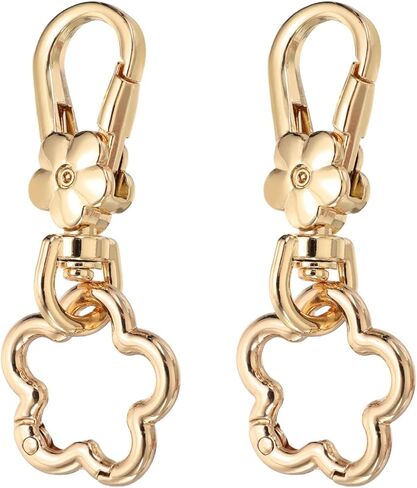 uxcell 2Pcs Swivel Clasp Clip, Detachable Lobster Clasps with Flower Shape Keychain Clip Quick Release Key Ring for Jewelry Crafts Making Keychain Backpack, Silver in Saudi Arabia
