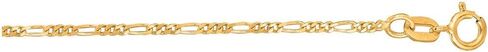 Finejewelers 14 Kt Yellow Gold 16 Inch 1.3mm Alternate 3+1 Classic Figaro Chain Spring Ring Clasp in Saudi Arabia