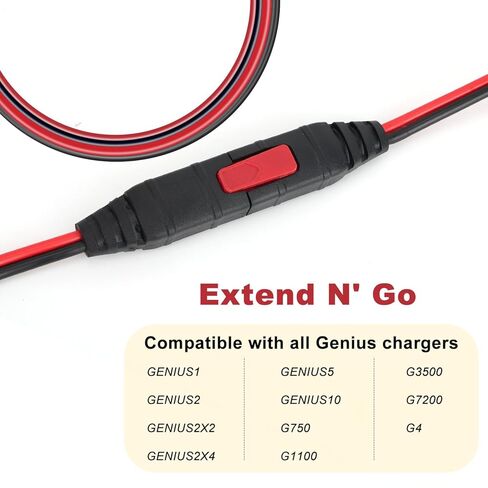 2pcs Battery Charger Extension Cable for NOCO, 10ft/3m GC004 X-Connect Smart Battery Charger Accessories for Genius1/2 G750 G1100 G3500 G7200 and More in Saudi Arabia