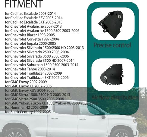 2pcs Black HVAC Blend Door Actuator for Chevrolet Silverado for GMC Sierra 1500 2500 03-13 OE 89018365 604106 52402588 Heater Air Vent Actuator for Cadillac Escalade 2003-2014 in Kuwait