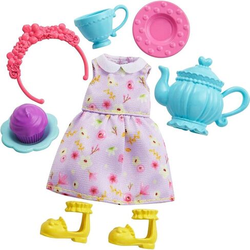 Barbie Chelsea Beach & Tea Party Accessory Fashion Pack Bundle – Mix of Beachwear & Tea Party Essentials for Chelsea Doll | Ages 3+ in Kuwait