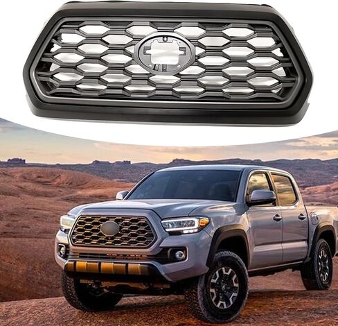 Bewild Front Grille Fit For 2016-2023 Toyota Tacoma TRD Front Bumper Grille Matte Black Insert Grill Honeycomb Style Replacement For 5310004500C5, TO1200407 in Saudi Arabia