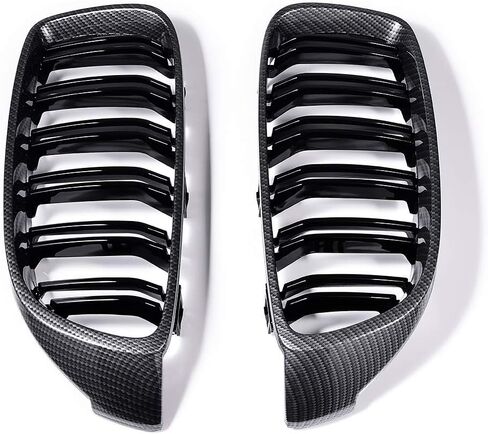 شبكة الكلى ذات الخط المزدوج من Astra Depot متوافقة مع 2014-2019 BMW F32 F33 F36 4-Series F82 F83 M4 F80 M3 (أسود لامع) in Saudi Arabia