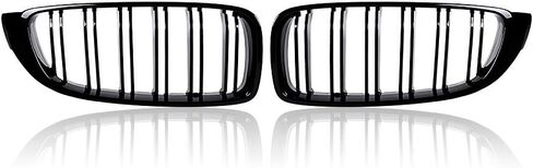 شبكة الكلى ذات الخط المزدوج من Astra Depot متوافقة مع 2014-2019 BMW F32 F33 F36 4-Series F82 F83 M4 F80 M3 (أسود لامع) in Saudi Arabia