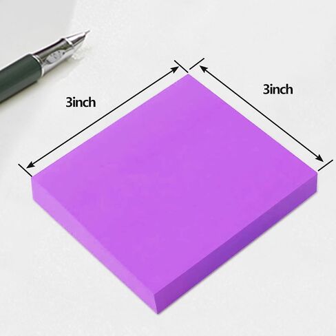 ملاحظات لاصقة 3x3 بوصة، وسادات ذاتية اللصق بألوان زاهية، سهلة النشر للمنزل والمكتب والدفتر، 82 ورقة/وسادة، 8 وسادات/عبوة in Saudi Arabia