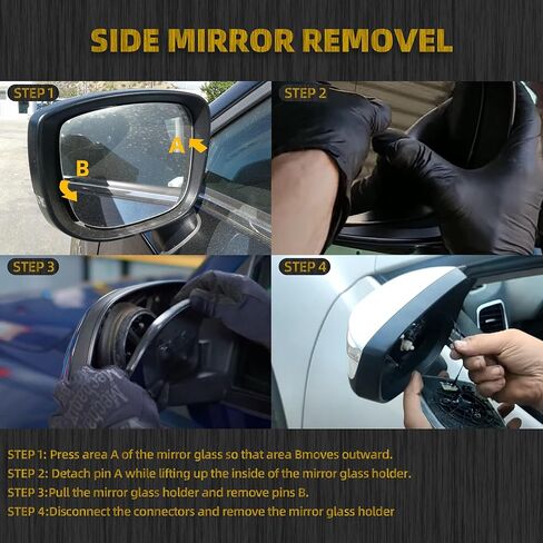 Dasbecan Right Passenger Side Mirror Glass Compatible with Mazda CX-5 2017-2023 CX-9 2016-2023 with Heated Blind Spot Detection Convex Glass with Backing Plate Replaces TK71691G1 TK71-69-G1 in Saudi Arabia