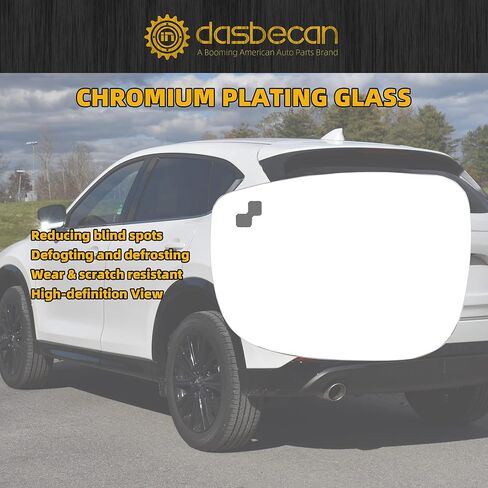 Dasbecan Right Passenger Side Mirror Glass Compatible with Mazda CX-5 2017-2023 CX-9 2016-2023 with Heated Blind Spot Detection Convex Glass with Backing Plate Replaces TK71691G1 TK71-69-G1 in Saudi Arabia