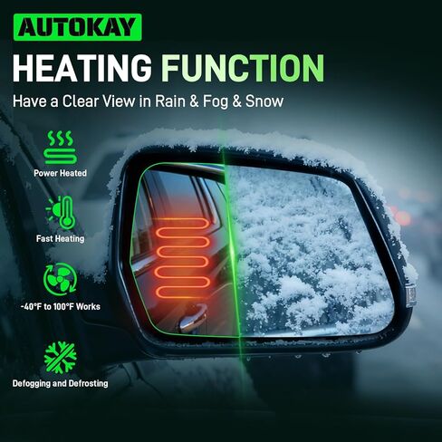 زجاج مرآة الجانب الأيمن للركاب من AUTOKAY يناسب سيارة Chevy Traverse 2009-2016، GMC Acadia 2007-2016، Saturn Outlook 2007-2010، مرآة رؤية خلفية جانبية للركاب ساخنة بالطاقة، استبدال الزجاج الأيمن in Saudi Arabia