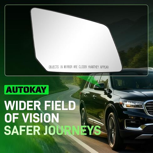 زجاج مرآة الجانب الأيمن للركاب من AUTOKAY يناسب سيارة Chevy Traverse 2009-2016، GMC Acadia 2007-2016، Saturn Outlook 2007-2010، مرآة رؤية خلفية جانبية للركاب ساخنة بالطاقة، استبدال الزجاج الأيمن in Saudi Arabia