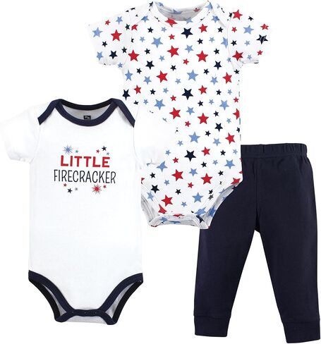 Hudson Baby Unisex Baby Cotton Bodysuit and Pant Set, Bonita Short Sleeve, Newborn in Saudi Arabia