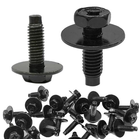 25pcs M5-0.8 Hex Head Sems Body Bolt Screw for Bumper Fender Splash Shield Under Cover Hood,M5 8mm Hex Bolt,18mm Washer in Saudi Arabia