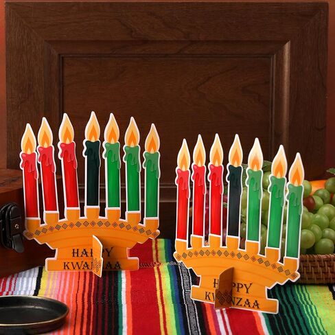 36 Pcs Happy Kwanzaa Craft Kit Make Your Own Candles DIY Kwanzaa Kinara Sign African Heritage Holiday Party Favors Decor for Family School Activity Party Supplies in Saudi Arabia
