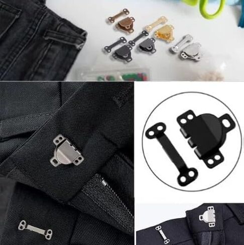Sewing Hooks and Eyes Closure for Trousers Clothing Skirt Dress Bra Fasteners Sewing DIY Craft -10Sets sn a Pack (GunBlack) in Saudi Arabia