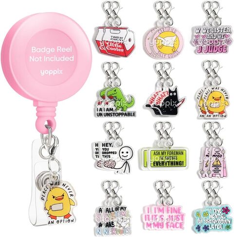 24 قطعة من سحر بكرة شارة الممرضات من YOPPIX - سحر أكريليك لطيف ومضحك لحاملي بطاقات الهوية، مثالي للممرضات والموظفين الطبيين والمعلمين والطلاب ومحترفي المكاتب in Kuwait