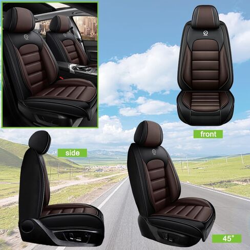 Seat Covers for Nissan Frontier 1998-2016,2PCS Leather Car Seat Covers,Waterproof Seat Protectors Auto Seat Covers,Soft Interior Cover Seats for Cars(Solid Black) in Saudi Arabia